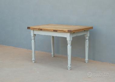Tavolo allungabile a tiro laccato Shabby Chic
