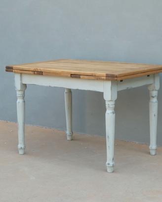Tavolo allungabile a tiro laccato Shabby Chic