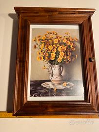 Mobiletto portachiavi in legno dipinto