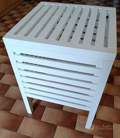Sgabello con contenitore IKEA MUSKAN bianco