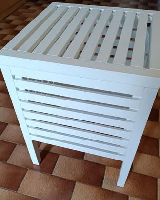 Sgabello con contenitore IKEA MUSKAN bianco