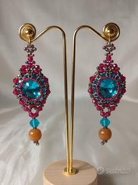 Orecchini Eleganti Vintage Boho Gemme Corniola