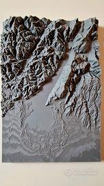 Modello 3D del Lago di Garda e rilievi circostanti