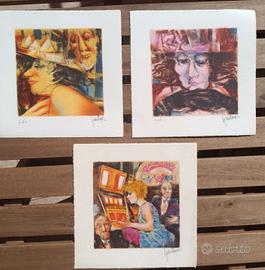 Tris di litografie di Remo Squillantini