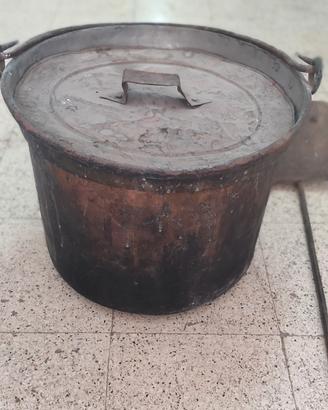 pentola antica vintage paletta ferro 