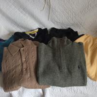 Set maglioni uomo, pantaloni e giacche