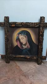 MADONNA ADDOLORATA OLIO SU CARTONCINO FINE 800'