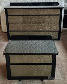 Comò e Comodino Laccati effetto Metallizzato Mosso