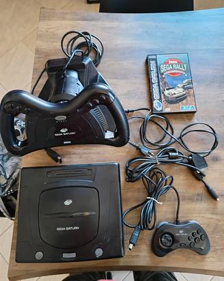 sega saturn pal completa + volante + gioco 
