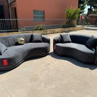 Set Divano e Loveseat 2 Pezzi in Velluto – Grigio
