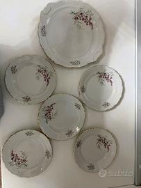 Set piatto da portata + 5 piattini vintage