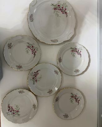 Set piatto da portata + 5 piattini vintage