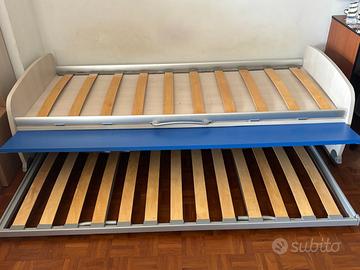 Letto singolo alto con secondo letto estraibile