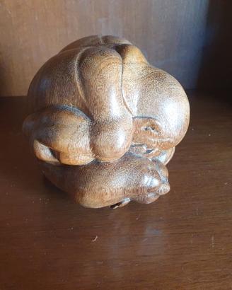 Scultura in legno buddha