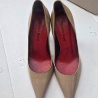 Scarpe décolleté vernice color tortora mis.36