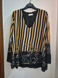 Blusa Giada Garofalo fantasia righe e fiori