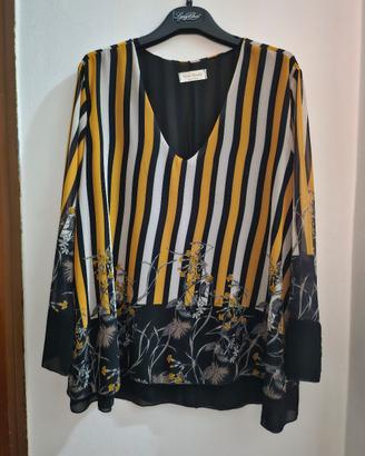 Blusa Giada Garofalo fantasia righe e fiori