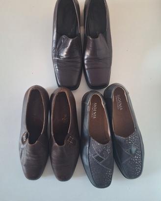 Lotto 3 Paia Mocassini Donna Vintage N.39/40