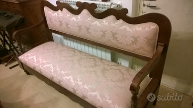 Divano d'epoca fine 800 rosa antico