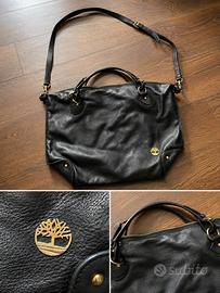 Borsa Timberland donna in pelle nera con tracolla