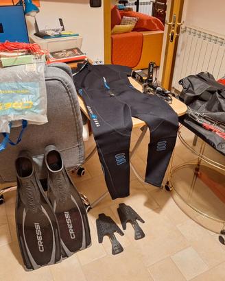 attrezzatura da sub/snorkeling