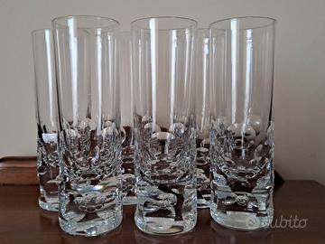 Sei bicchieri da whisky in cristallo pesante