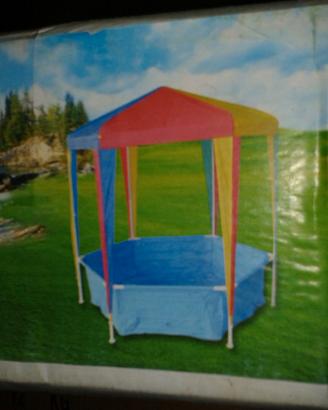 Piscina esagonale con parasole per bambini