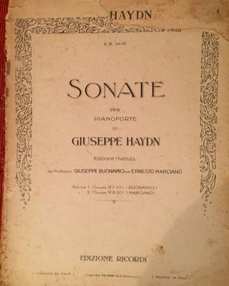 Spartiti per pianoforte Haydn