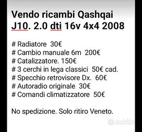 Ricambi Nissan Qashqai 2.0 dti 4x4 