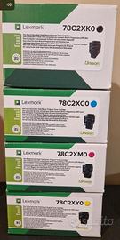 4 toner origina Lexmark alta resa 78C2XK0 /C/M/Y