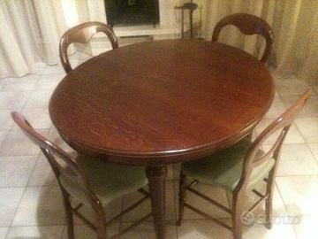 Tavolo Rovere Primi '900 4 Sedie Faggio fine '800