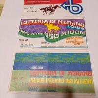 biglietti lotteria di Merano 1970, 1971 , 1972