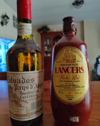 Bottiglie collezione Lancers e Calvados du Pays 