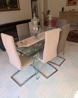  tavolo in vetro senza sedie