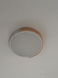 Set di 3 plafoniere LED scandinave bianco/legno –
