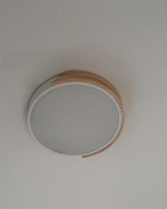 Set di 3 plafoniere LED scandinave bianco/legno –
