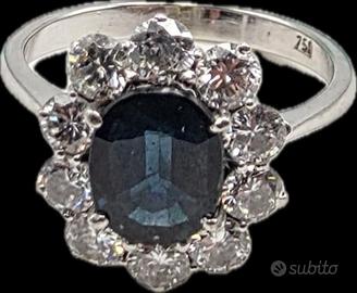 ANELLO ORO ZAFFIRO DIAMANTI