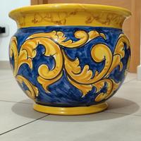 Cachepot/coprivaso ceramica Vietri dipinta a mano