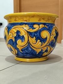 Cachepot/coprivaso ceramica Vietri dipinta a mano