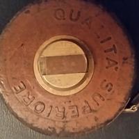 ANTICA BINDELLA IN CUOIO E OTTONE