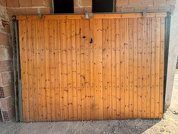 Porta basculante garage 3,20x2,20 rivestita legno