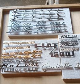 Loghi. Scritte. Mostrine auto vintage