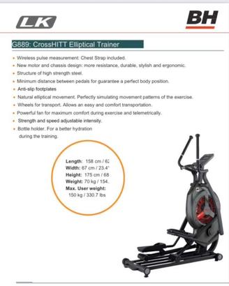 Elittica professionale BH Fitness G889 CrossHITT