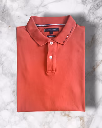 Tommy Hilfiger Polo Uomo Regular Fit Corallo Y2K L