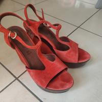 Scarpe sandalo con tacco 12 cm n. 39 Corallo