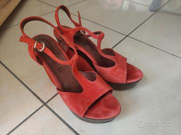 Scarpe sandalo con tacco 12 cm n. 39 Corallo