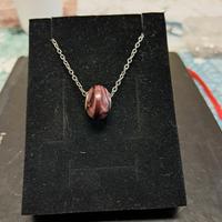 charm in vetro di Murano con Catenina in acciaio 