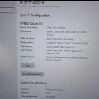 PC notebook portatile onda Oliver 15.6