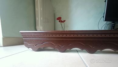 Mantovana in legno smerlato e intagliato, vintage