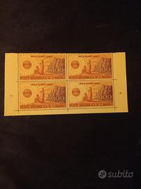 QUARTINA  REP. S.MARINO  100L.  1946  *U.N.R.R.A.*